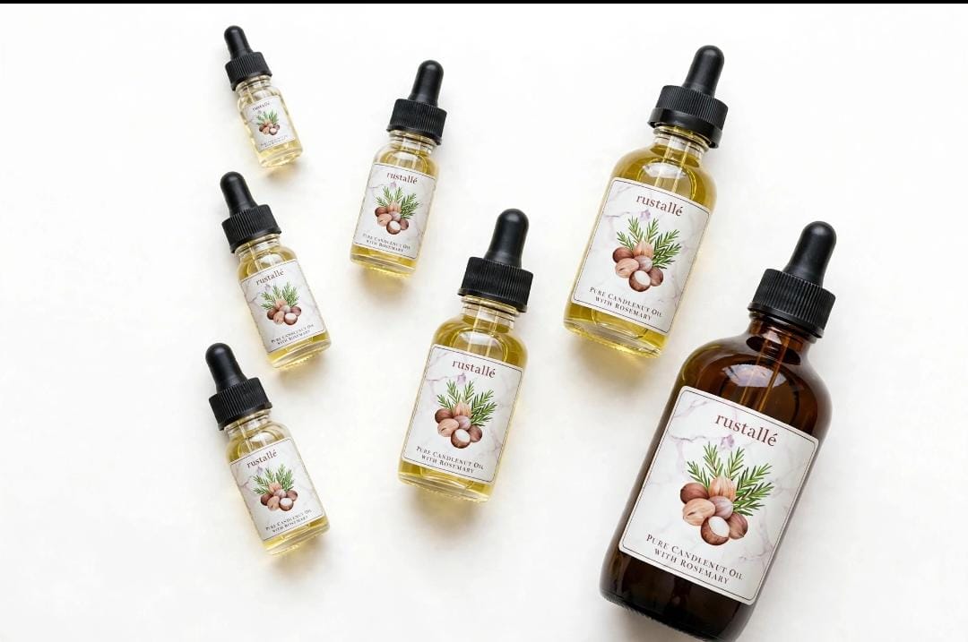 Rustalle natural oils on a clean white background